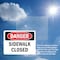 Signmission Sidewalk Closed Danger Sign, Plastic, 10in W x 7in L, 2PK OS-2PACK-DS-P-710-L-2160 - alternate 2